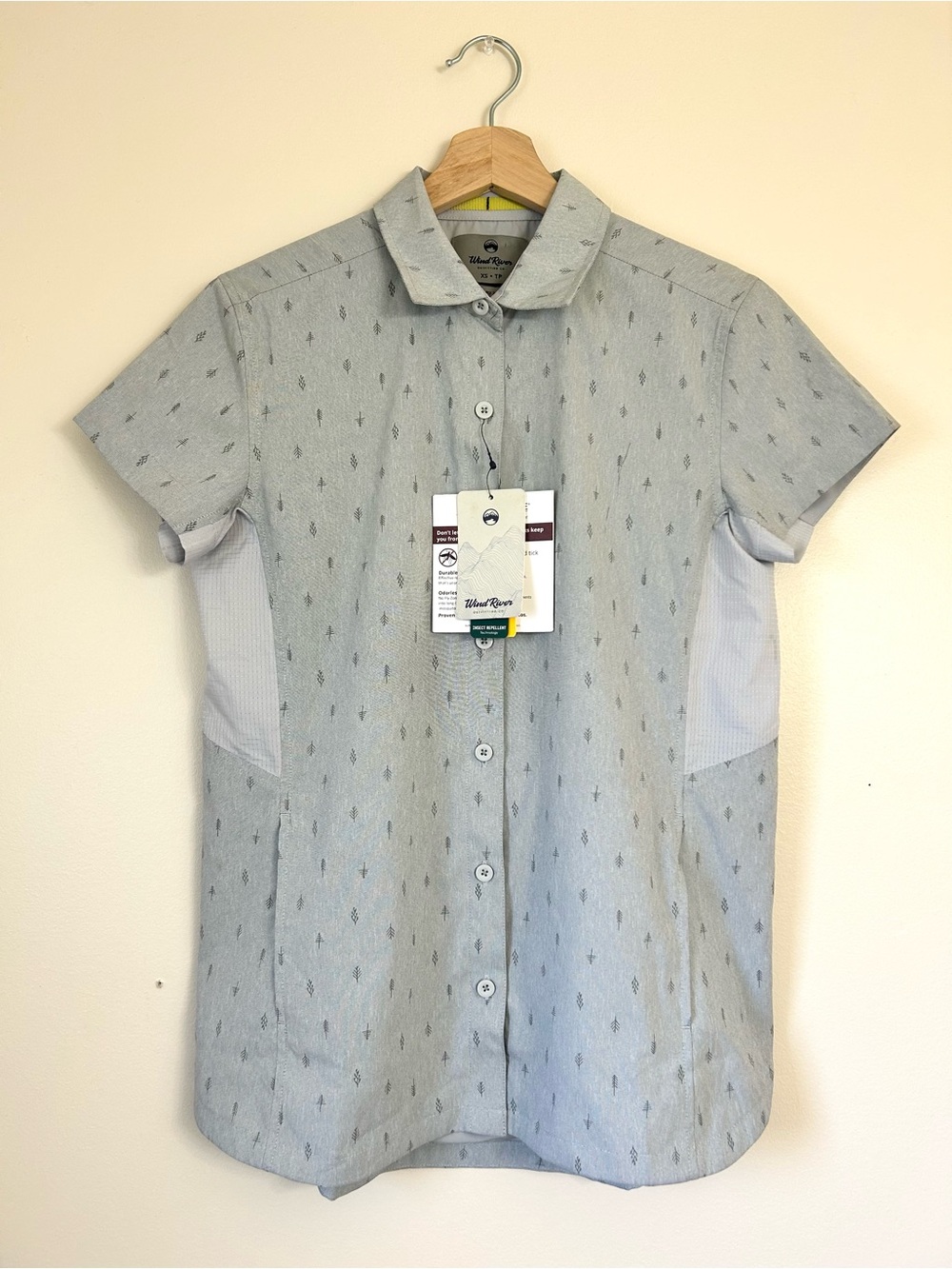 NWT Women’s River No Fly Zone Odorless Insect Repellent Hiking Shirt Grey | XS